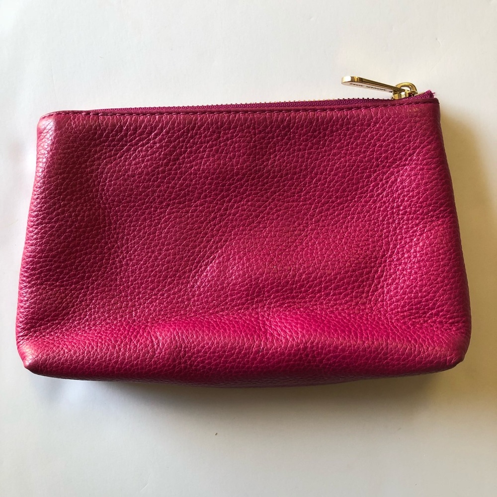 MICHAEL KORS FULTON LEATHER TRAVEL/MAKEUP POUCH - Picture 2 of 4